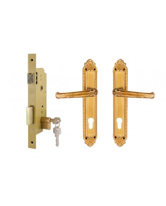 Door Lock Set - Yellow - 40 mm with Cylinder