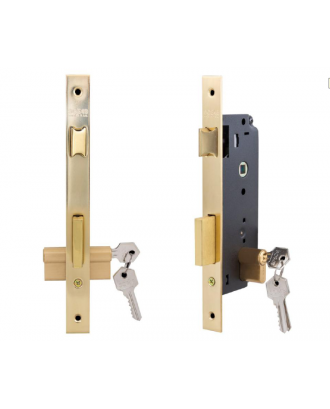 Door Lock 40m Brass with Cylinder 62m